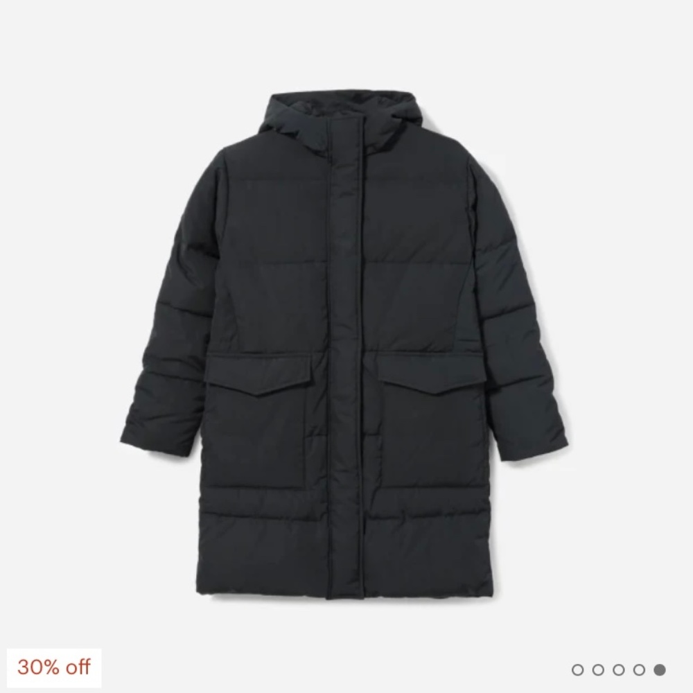 NWT Everlane Renew Long Puffer XS Black